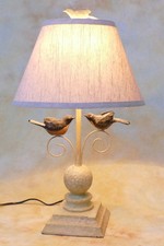Tischlampe Tischleuchte Leuchte Landhaus Shabby Vogel Vintage Retro PQ020