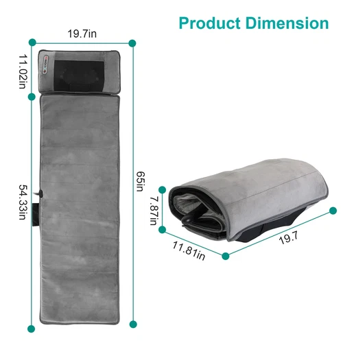 Full Body Massage Mat with Heat 10 Neck Shiatsu Kneading Massage Heads - Picture 11 of 17