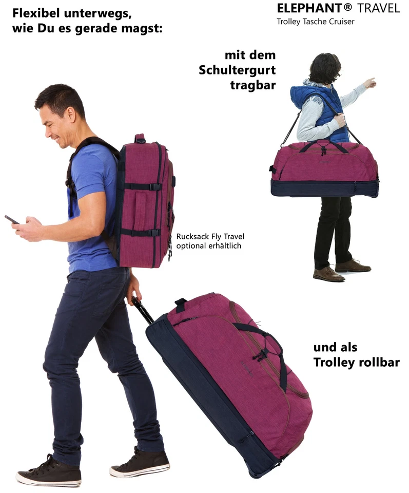 Trolley Reisetrolley Tasche Bag Elephant Cruiser Trolly 135 L 80 cm 13031 Rot - Bild 2 von 4