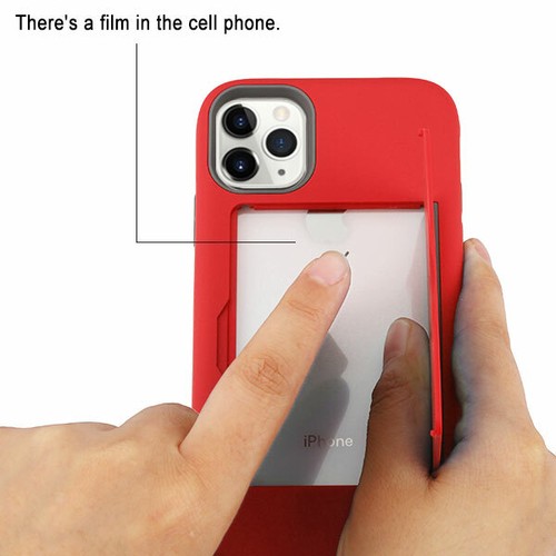 Custodia ibrida protettiva in gomma per iPhone 11 /Pro/Max portafoglio 3 carte - Foto 17 di 50