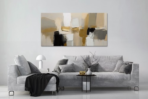 Abstract Wall Art Canvas, Modern Home Decor, Stylish Living Room Artwork - Picture 4 of 15