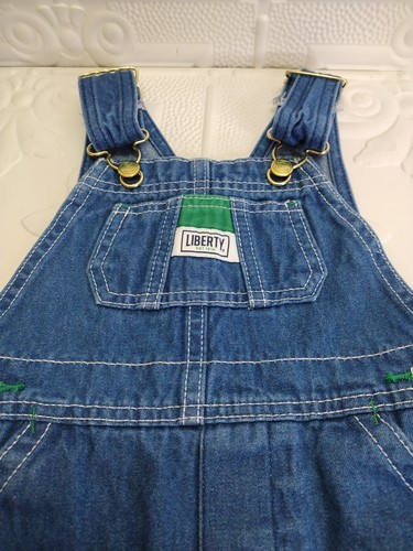 Liberty Unisex Size 18 Months Blue Denim Bib Overalls Work Farm Chore/ Buttons - Picture 11 of 18