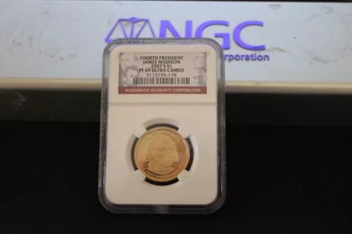2007-S JAMES MADISON Presidential Dollar - NGC PF 69 Ultra Cameo