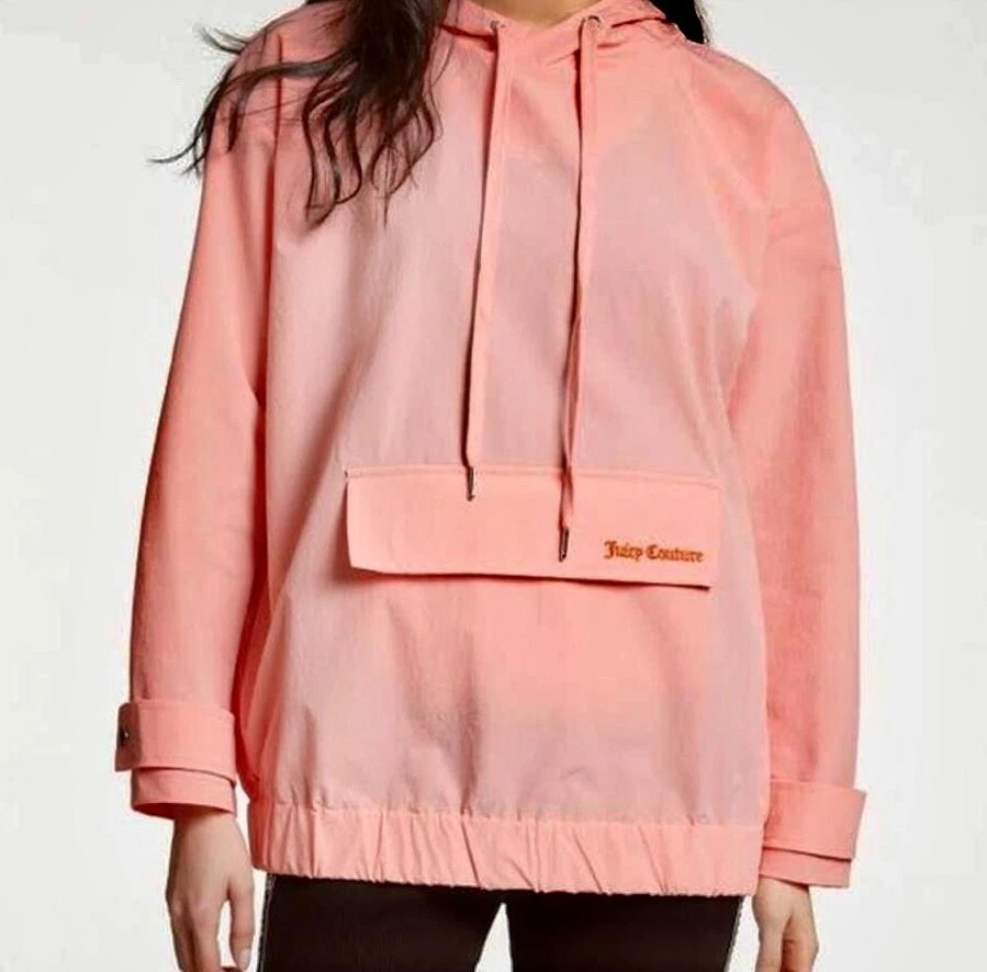 NWT JUICY COUTURE Oversized Nylon Logo Hoodie Peach Small MSRP$129 | eBay