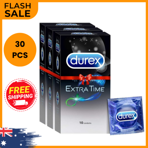 Durex Condoms - Extra Time for Extended Pleasure (10 Count Pack of 3 Total 30 AU - Picture 1 of 5