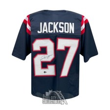 JC Jackson Autographed New England Custom Navy Football Jersey - BAS