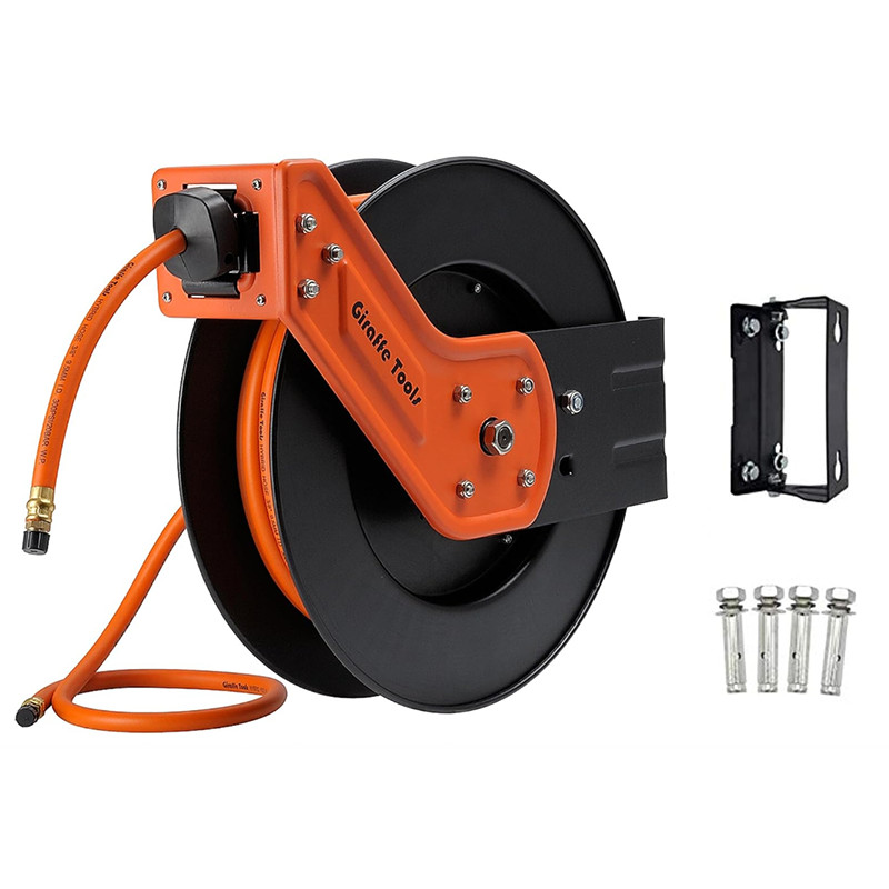 Giraffe Tools Retractable Air Hose Reel Air Compressors Hose 3/8 in x 50 ft NEW