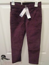 JACADI CORIANDRE BOY'S PLUM CORDUROY STRAIGHT LEG PANTS NEW