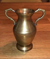 Kleine Messing Vase Krug mit HenkelnH&ouml;he 11 x 7