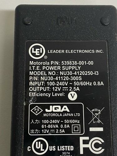 BB3: LEI Motorola Power Supply 539838-001-00 (NU30-4120250-I3) - Picture 8 of 8