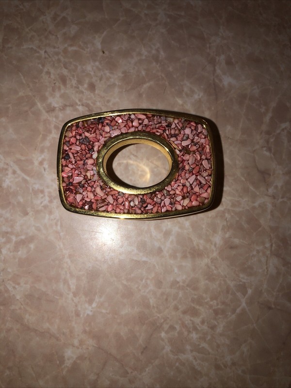 Terry Stack Rose Rock/ Gold sliding interchangeable belt buckle 1 inch belt loop