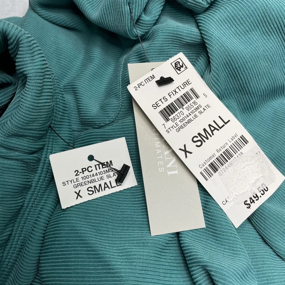 Womens Pocket T-Shirt & Tulip-Hem Shorts Pajama Set Ribbed - Alfani X-Small - Image 3 of 4