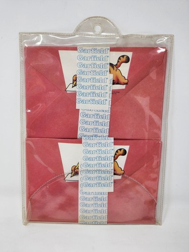 1978 Garfield Cat Nap ensemble fixe papier note vintage et enveloppes 1 ensemble complet - Photo 2/2