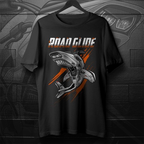 Harley-Davidson Road Glide Motorcycle T-Shirt for Bikers, HD Shark Tee Shirt - Picture 9 of 17