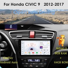 9" per Honda Civic IX 2012-2017 Carplay autoradio Android 14 GPS WIFI 6+64G DAB+