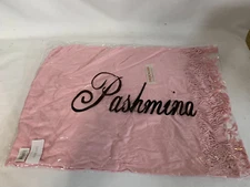 Genuine Pashmina Scarf Wrap Fringed Shawl 28 Inches X 6 Feet Solid Pink New!