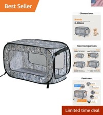 Portable Collapsible Dog Crate - Lightweight Pop-Up Travel Pet Kennel, 24"L
