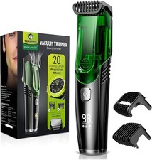 Vacuum Beard Trimmer with Built-in suction feature to collect hair