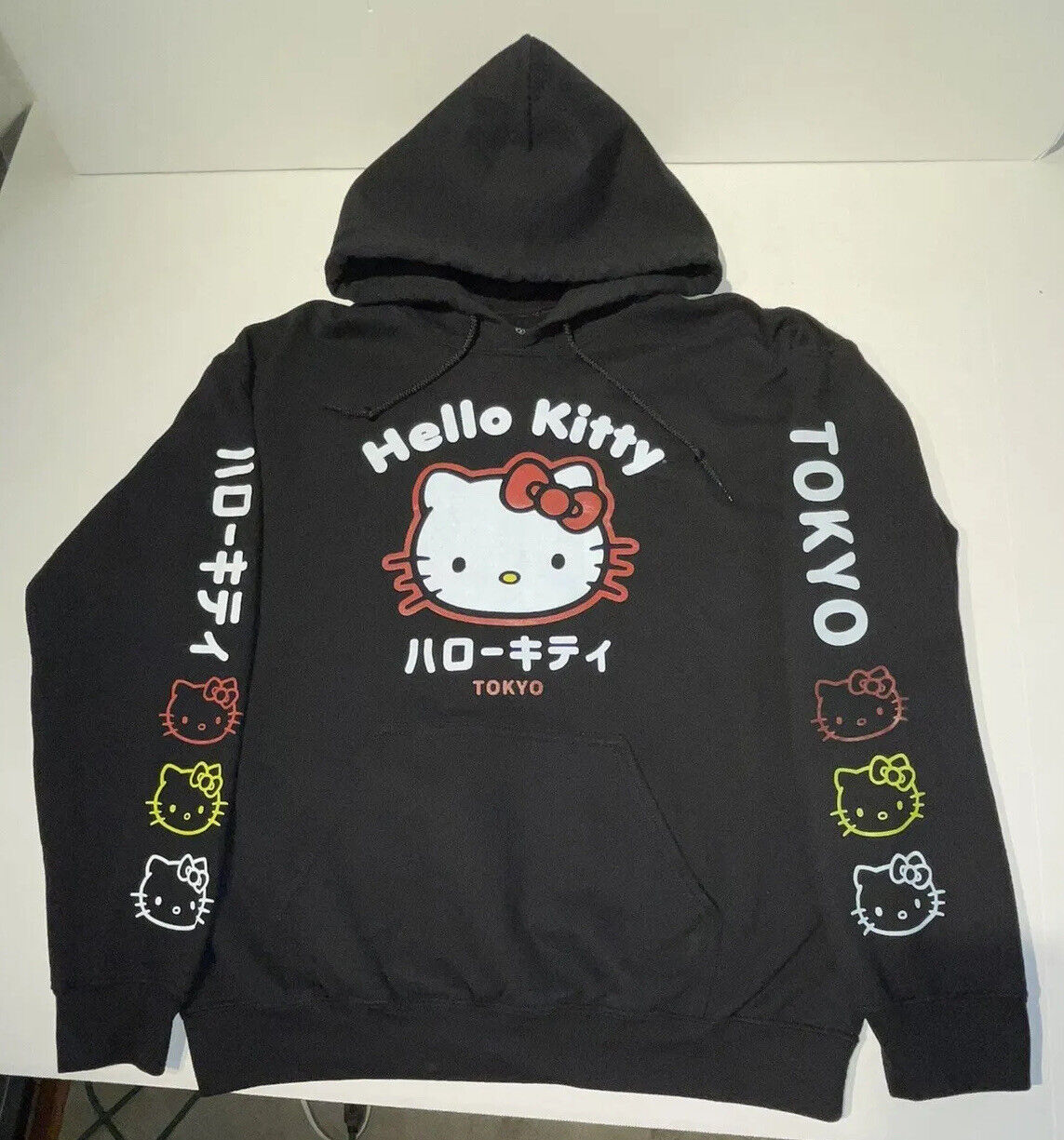 Hello Kitty Tokyo Hoodie Sz Medium 43 Chest Kanji… - image 1