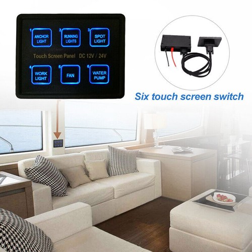 6 Gang LED Schaltpanel Schalter Schalttafel Touchscreen 12V-24V für Bus Boot DE - Bild 9 von 11