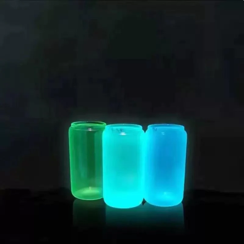 16oz Sublimation blank Glow In Dark iridescent Glitter glass Jar Cans Tumblers ( - Picture 5 of 9