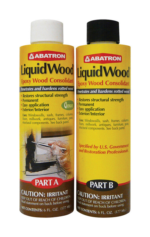 Abatron LiquidWood Transparent Clear Epoxy Wood Consolidant Kit 12 oz-image