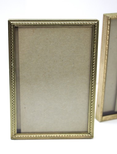 3 Vintage Brass Photo Frames 1 Fold 2 Stand up 5" in Embossed - Picture 4 of 12