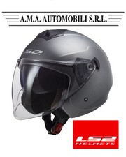 CASCO JET OF573 LS2 TWISTER 2 DOPPIA VISIERA  TITANIO OPACO OMOLOGATO