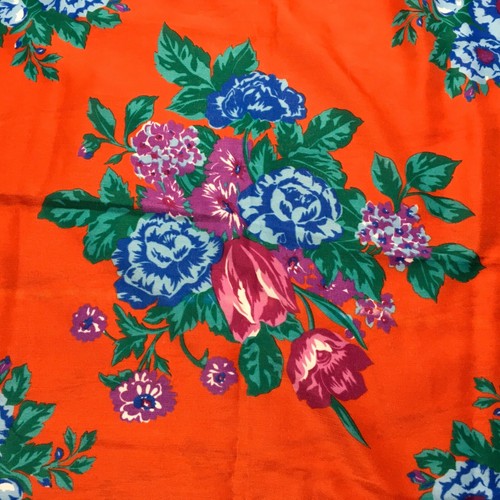 Challis By Berkshire Made in Italy Red Purple Floral Large Women VTG Scraf - Picture 4 of 5