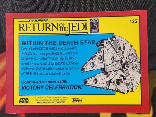 2023 Return Of The Jedi - Red Chrome Sapphire Within The Death Star Card 72 - Picture 2 of 2