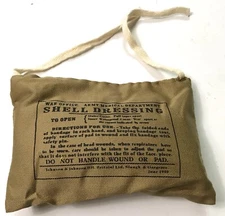  WWII BRITISH & US ISSUE MEDIC MEDICAL FIRST AID FIELD DRESSING BANDAGE