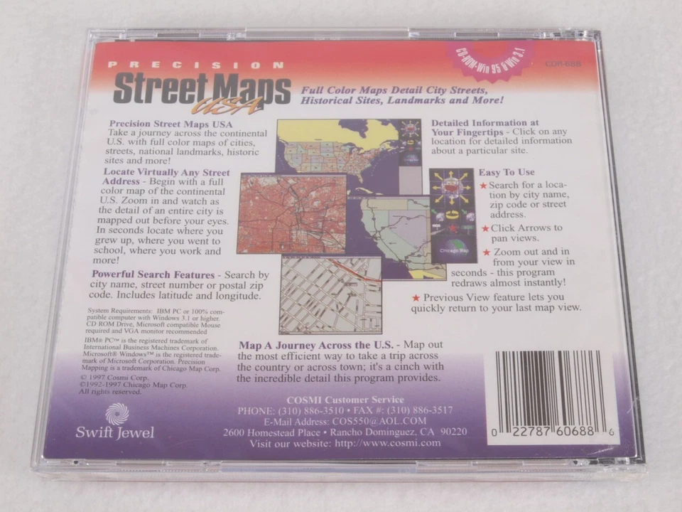 Precision Street Maps 1997 USA Swift Jewel Software CD New IBM Windows 3.1 - Image 2 of 4