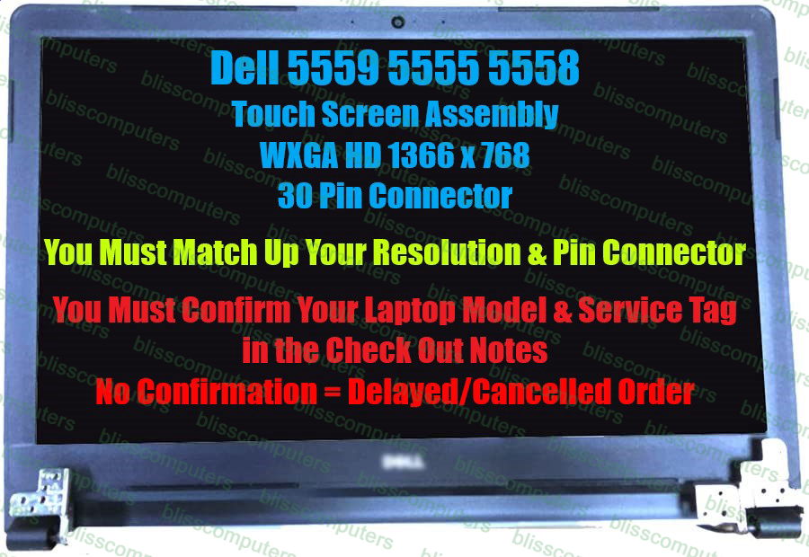 Dell Inspiron 5555 5558 15.6 HD Touchscreen LCD Replacement 3RWXH