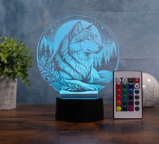Wolf LED Tischlampe   3D Tier Nachtlicht Gesc...