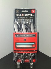New Bell & Howell Disposable Razors 6 Pack 3 Blades Stainless Pivoting Head