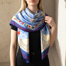 RARE VINTAGE HERMES Silk Scarf "EN COURSE" Carre 90 designed by Yannick Manier