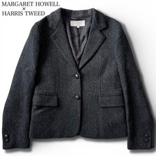 Margaret Howell x Harris Tweed M Women's Black Gray Wool Herringbone Tailored J