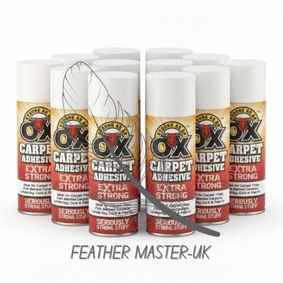 12x 500ml Teppichkleber Spray strapazierfähig, extra stark, Mehrzweck