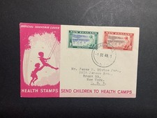 Nuova Zelanda 1948 FDC 1° giorno copertina USA francobolli salute Auckland annullamento