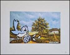 Banksy Bird With Grenade 50 X 40 CM Lithography Art Print Limited #26/600