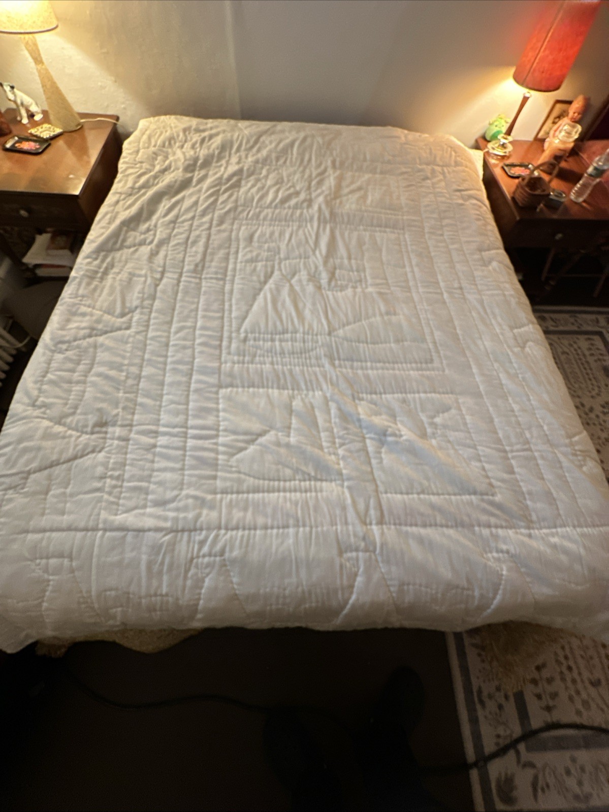 Vintage Feed Sack Hand Stitched Beautiful Light House Sailboat Quilt 87x83