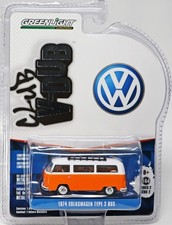 GreenLight 1974 Volkswagen Type 2 Bus Club V-Dub Series -29820 NRFP White/Orange
