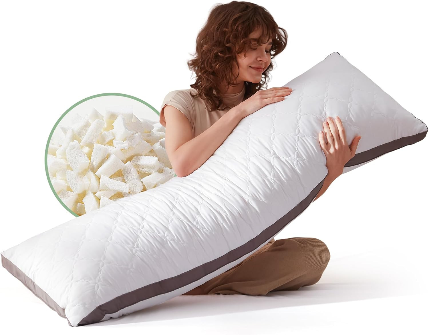 20x54" Memory Foam Body Pillow,Ultra-Soft Full Body Pillow-D