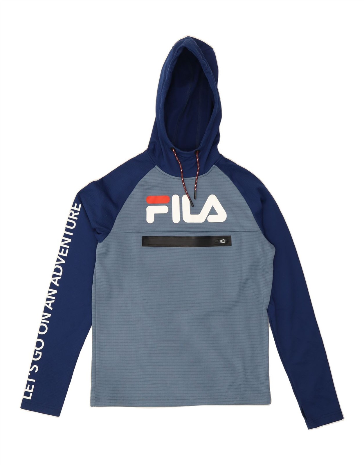 FILA Maglione Uomo Grafico con Cappuccio Piccolo Blu Navy Colorblock DA23
