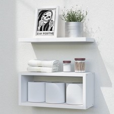 Floating Shelves Bathroom, White Floating Shelves for Wall, Above Toilet Bath...