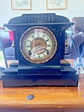 Really Nice Antique Ansonia Cast Iron Chiming Mantle Clock In Full Working Order