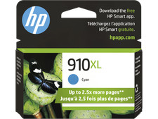 HP 910XL High Yield Cyan Original Ink Cartridge, 700 pages, 3YL62AN 140