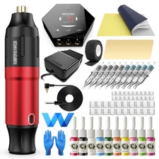 Wormhole Tattoo Gun Kit Tattoo Kit with Tattoo Gun Power Supply Tattoo Cartri...