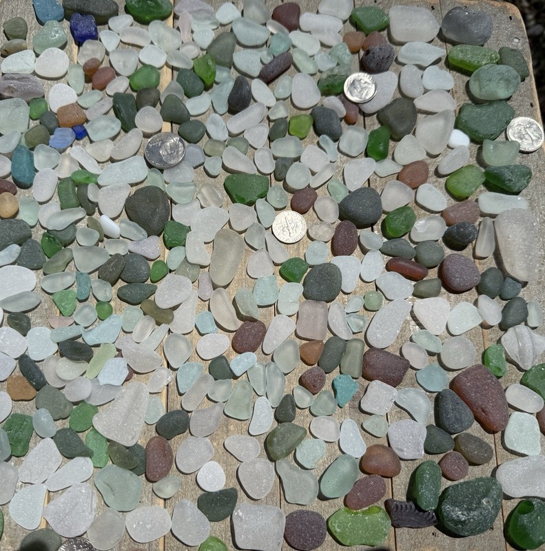 380 Genuine Surf Tumbled  Seaglass Gems, “Craft Grade”, 26 ounces. Much Variety!