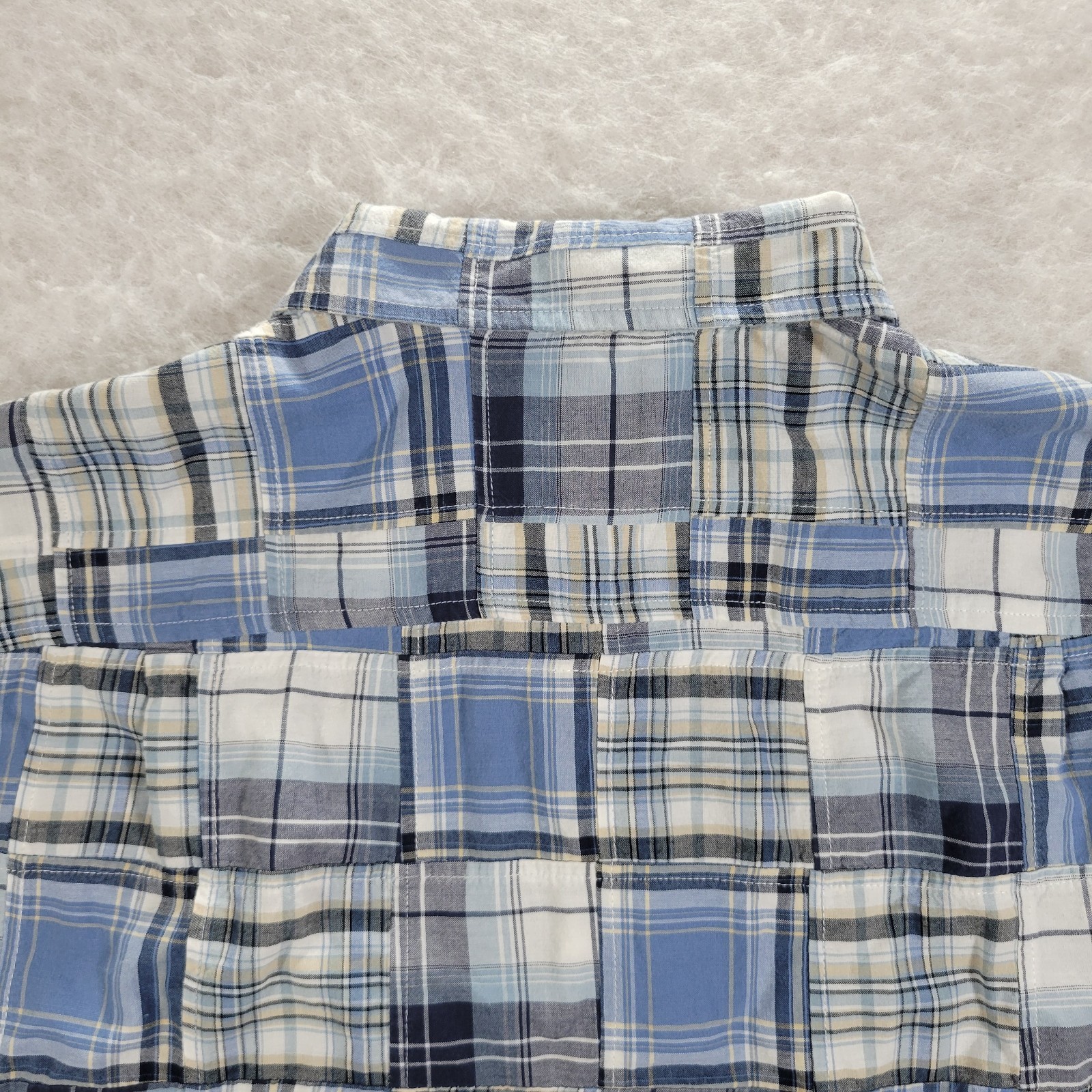 LL Bean Madras Patchwork Shirt  Button Up Preppy … - image 9